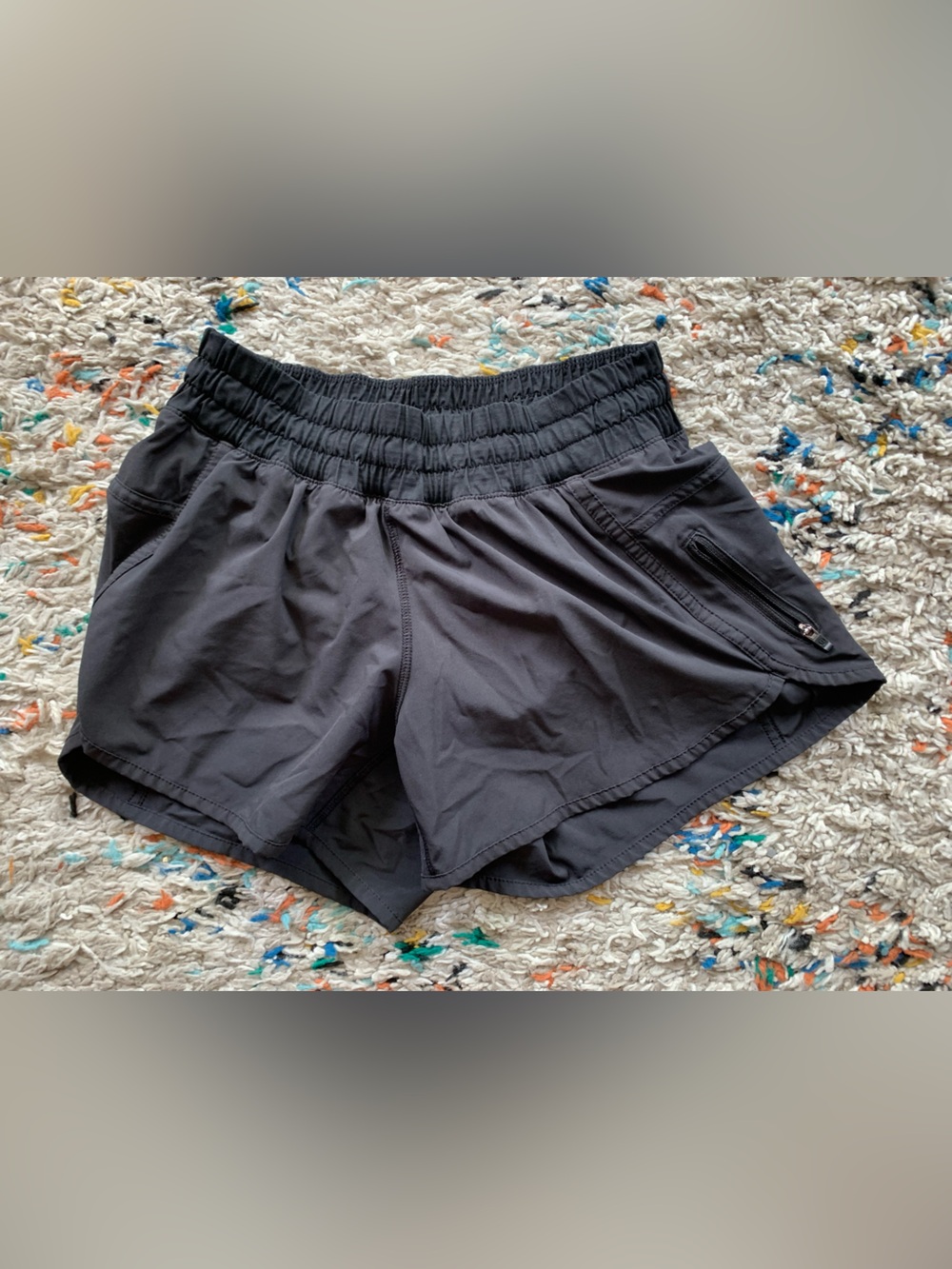 lululemon athletica Black Athletic Running Shorts with Zipper Pocket